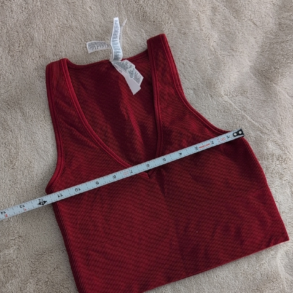 Athleta Deep Red V-Neck Crop Top - Picture 5 of 5
